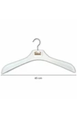 10 Adet Metal Aksesuarlı Beyaz Plastik, Ceket Ve Gömlek Askısı 45 Cm 1.sınıf Kalite, Lüx - 1