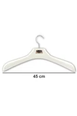 10 Adet Metal Aksesuarlı Beyaz Plastik, Ceket Ve Gömlek Askısı 45 Cm 1.sınıf Kalite, Lüx - 1