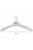 10 Adet Metal Aksesuarlı Beyaz Plastik, Ceket Ve Gömlek Askısı 45 Cm 1.sınıf Kalite, Lüx - 1