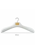 10 Adet Metal Aksesuarlı Beyaz Plastik, Ceket Ve Gömlek Askısı 45 Cm 1.sınıf Kalite, Lüx - 1