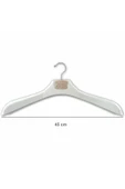 10 Adet Metal Aksesuarlı Beyaz Plastik, Ceket Ve Gömlek Askısı 45 Cm 1.sınıf Kalite, Lüx - 1