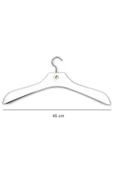 10 Adet Metal Aksesuarlı Beyaz Plastik, Ceket Ve Gömlek Askısı 45 Cm 1.sınıf Kalite, Lüx - 1