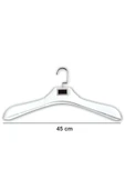 10 Adet Metal Aksesuarlı Beyaz Plastik, Ceket Ve Gömlek Askısı 45 Cm 1.sınıf Kalite, Lüx - 1