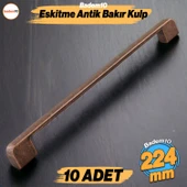 Radus 10 Adet Antik Bakır Metal Kulp 224 mm Mobilya Çekmece Mutfak Dolabı Dolap Kulpları Kulbu Kulpu - 1
