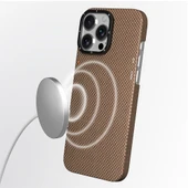 Apple iPhone 16 Pro Max Kılıf M-safe Şarj Özellikli Aramid Fiber Youngkit 1500D Kevlar Extreme Wing Titanyum-Gold Serisi Kapak thumbnail 3