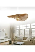 burenze Modern Tasarım Hasır Avize Rattan Boheme Sarkıt Avize 50 Cm Çap - 3