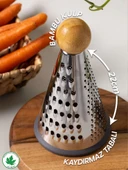 Silikon Tabanlı Lüks Konik RENDE 20 Cm Bambu Topuzlu Kaydırmaz 3 Bıçaklı - 2