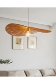 burenze Modern Tasarım Hasır Avize Rattan Boheme Sarkıt Avize 50 Cm Çap - 1