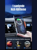Kablosuz Şarjlı İndüksiyonlu 360 Döner Manyetik Sensörlü  Araç Telefon Tutucu - 3