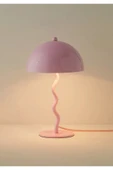 burenze Modern Tasarım Mars Zigzag Abajur Metal Gövde Pembe - 1