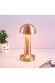 burenze Modern Led Abajur Masa Lambası Dokunmatik 3 Modlu Kademeli Şarjlı Bakır Bronz - 1