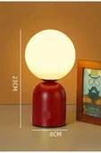 Fico Home Modern Cherry Abajur Masa Lambası Beyaz Glop Camlı Şık Görsellik Katar - 1