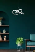 burenze Modern Tekli Sarkıt Power Led Avize Siyah Beyaz Işık Ledli Avize - 4