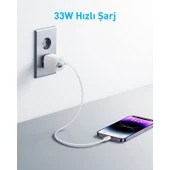 Anker 323 33W USB-C + USB-A Hızlı Şarj Cihazı -(USB-C PD 20W + USB-A 12W) iPhone & Android ile Uyumlu Type-C Hızlı Şarj Adaptörü - A2331 - Beyaz (Anker Türkiye Garantili) - 5