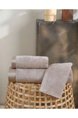 Pure Bambu 3'lü Banyo Havlu Seti Bej 30x50 cm 50x85 cm 75x150 cm - 1
