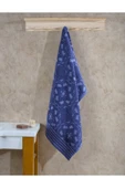 Copen Jakarlı 2'li Banyo Havlu Seti Morcivert / Ekru 50x85 cm 70x140 cm - 3