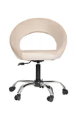 MARKAELZ Krom Metal Ayaklı Ofis Çocuk Odası Çalışma Sandalyesi (AYARLANILABİLİR) Raton Bej thumbnail 1
