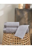 Pure Bambu 3'lü Banyo Havlu Seti Metalik Gri 30x50 cm 50x85 cm 75x150 cm - 1