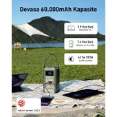 Anker 548 Powerbank 60000mAh - PowerCore Reserve 192Wh Taşınabilir Hızlı Şarj Cihazı - 60W - Solar Şarj Girişli - Siyah - A1294 (Anker Türkiye Garantili) - 2