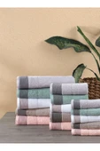 Salerno Fitilli 3'lü Banyo Havlu Seti Cameo Yeşil 30x50 Cm 50x85 Cm 70x140 Cm - 4