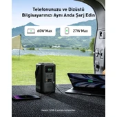 Anker 548 Powerbank 60000mAh - PowerCore Reserve 192Wh Taşınabilir Hızlı Şarj Cihazı - 60W - Solar Şarj Girişli - Siyah - A1294 (Anker Türkiye Garantili) - 3