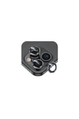 Shaza Iphone 15 Pro / 15 Pro Max Ile Uyumlu Darbeye Dayanıklı Mekanizmalı Safir Kamera Lens Koruyucu - 1