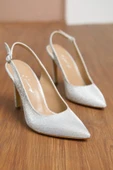 Pırıltılı Stiletto Arkası Açık Büyük Numara Bayan Ayakkabısı - 4