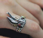 Sevimli Tavşan Vintage Gümüş Renk Retro Ayarlanabilir Tavşan Yüzük - 3