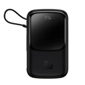 Baseus Qpow Pro Digital Display Fast Charge Power Bank 10000mAh 20W iP Edition Black（With: Simple charging cable Type-C 3A 0.3m Black) Overseas Edition - 1