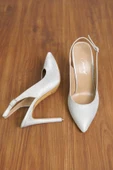 Pırıltılı Stiletto Arkası Açık Büyük Numara Bayan Ayakkabısı - 3
