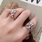 Sevimli Tavşan Vintage Gümüş Renk Retro Ayarlanabilir Tavşan Yüzük - 2