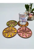 DeepCraft 4'lü Desenli Mdf Bardak Altlığı - 2