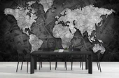 Siyah Dünya Haritası Duvar Kağıdı thumbnail 5