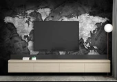 Siyah Dünya Haritası Duvar Kağıdı thumbnail 3