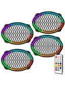 Midrange Kapağı Neon Pixel Ledli Animasyonlu Kumandalı Oval 4 Adet - 1