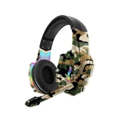 Karler G9600 Stereo Rgb Gaming Oyuncu Mikrofonlu Kulaklık Kamuflaj Renkli Işıklı Ps4-Xbox-Pc-Tablet - 1