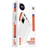 Pmr 10.000 Mah Pd 22.5W Dahili Kablolu Hızlı Şarj Led Fener QC10 Beyaz Powerbank - 1