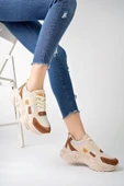 Albishoes Kadın Yazlık Fileli Yüksek Taban Hafif Rahat 5 CM Günlük Yürüyüş Kalın Taban Spor Ayakkabı - 4
