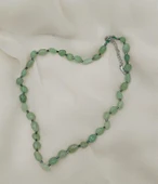 Kolye Çelik Dogaltaş Aventurin Kadın Kız Takı Gerdanlık Düğün Nişan - 3