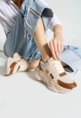 Albishoes Kadın Yazlık Fileli Yüksek Taban Hafif Rahat 5 CM Günlük Yürüyüş Kalın Taban Spor Ayakkabı - 2
