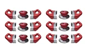 Tencere Tava Sahan Kulp ve Kapak Kulpu Yasemin Kırmızı 6 Set - 1