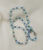 Kolye Çelik Dogaltaş Akuamarin Kadın Kız Takı Gerdanlık Düğün Nişan - 3