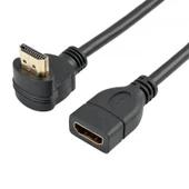 PrimeX PX-4667 Hdmi Dişi Erkek Uzatma, 1 Metre 90 Derece HDMI Uzatma Kablosu HDMI Uzatma, L Tip HDMI Uzatma, 1 Metre HDMI uzatma - 1