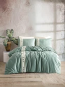 PRİMACASA ÇİFT KİŞİLİK NAKIŞLI NEVRESİM TAKIMI DAİSY MİNT thumbnail 1