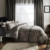 TAÇ TEK KİŞİLİK RANFORCE NEVRESİM TAKIMI ELENOR KAHVE - 1