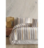 ŞAHESER SOFT TİSS İPLİĞİ BOYALI ÇİFT KİŞİK NEVRESİM TAKIMI RAİNBOW KAHVE thumbnail 3