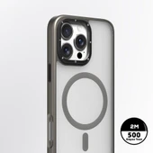 Apple iPhone 16 Pro Kılıf M-safe Şarj Özellikli Cam Arka Yüzey TPU Youngkit Gemstone Serisi Kapak - 3
