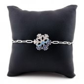 Renk Geçişli Kar Tanesi Tasarımlı 925 Ayar Gümüş Bileklik thumbnail 4