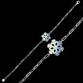 Renk Geçişli Kar Tanesi Tasarımlı 925 Ayar Gümüş Bileklik thumbnail 6