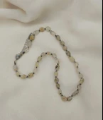 Kolye Çelik Dogaltaş Rutil Kuvars Kadın Kız Takı Gerdanlık Düğün Nişan - 3